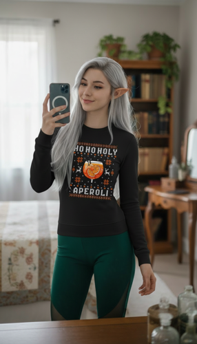 A woman posing in a white top and blue jeans, representing the 'before' image for a virtual try-on.